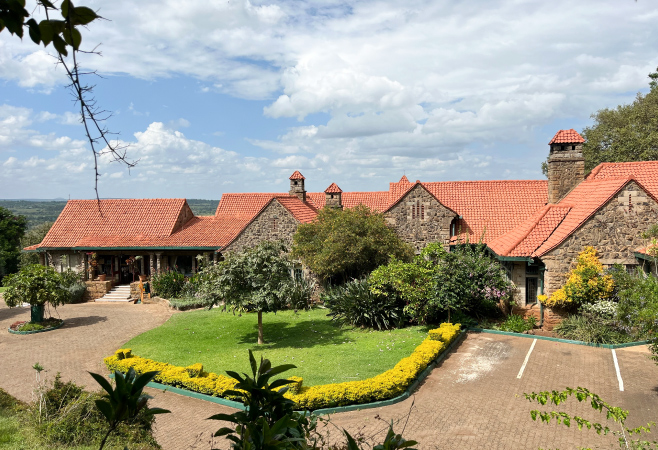 The Aberdare Country Club, only a two-and-a-half-hour drive northeast from Nairobi, is nestled on a slope of Mweiga Hill in the Aberdare Highlands