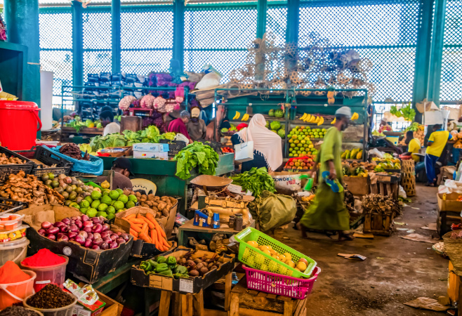Kongowea Market in Mombasa is a bustling open-air market offering a wide variety of goods from clothing to fresh produce