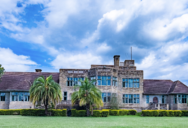 Lord Egerton Castle is a historic mansion in Nakuru, famous for its luxurious architecture and modern amenities that were far ahead of their time.