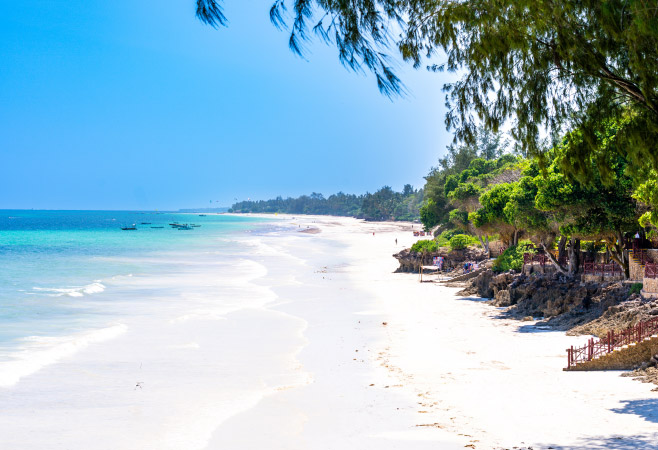 With a flawless, long stretch of white-sand beach hugged by lush forest and kissed by surfable waves, it's no wonder Diani Beach is so popular.