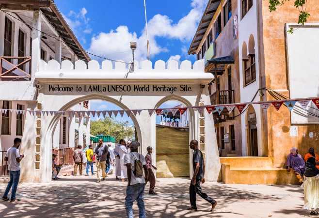 Lamu Old Town is the oldest and best preserved Swahili settlement on the East African coast, located on a small island off the north coast of Kenya