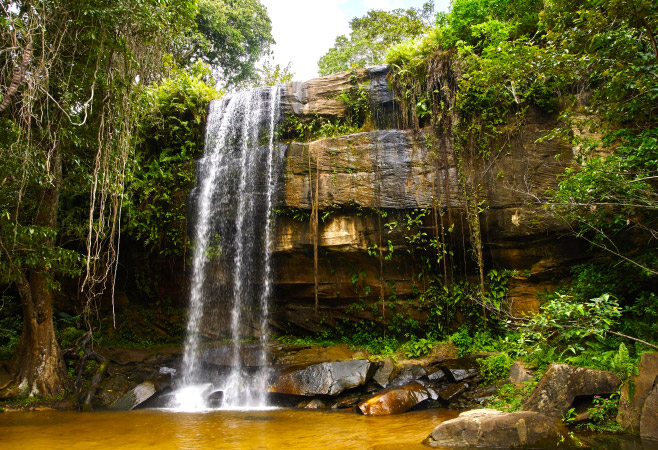 The Sheldrick waterfalls are a pretty safari attraction with an impressive 21-meter-high drop of fresh spring water with a striking natural plunge pool at the bottom.