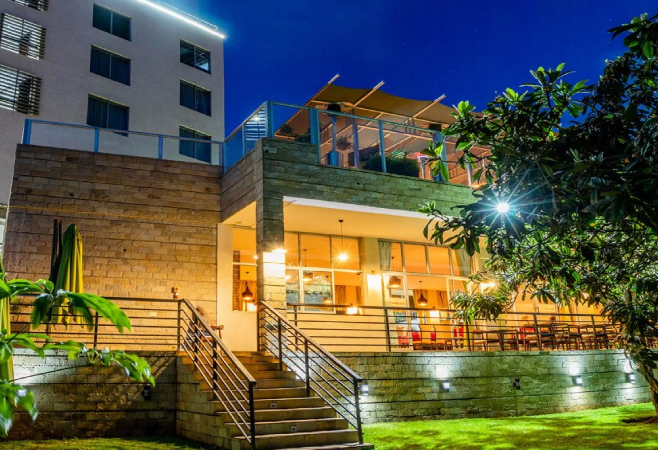 The Alps Hotel is a 4-star luxury hotel with well-equipped rooms, a restaurant, bar, and pool, and is 30 minutes from Lake Nakuru National Park. The Alps Hotel is a 4-star luxury hotel with well-equipped rooms, a restaurant, bar, and pool, and is 30 minutes from Lake Nakuru National Park.