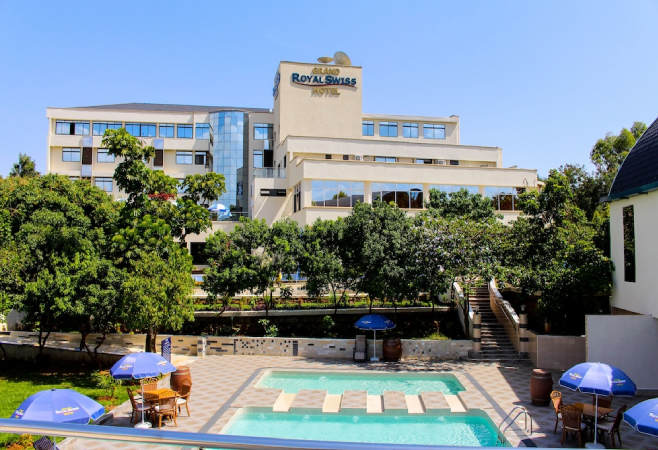 The Grand Royal Swiss Hotel is located in a serene environment with a splendid view overlooking the Nandi Hills