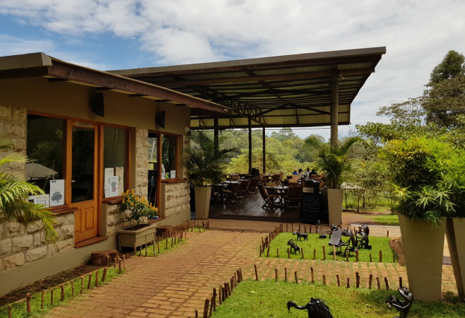 International cuisine served al fresco with a panoramic view of Karura Forest International cuisine served al fresco with a panoramic view of Karura Forest